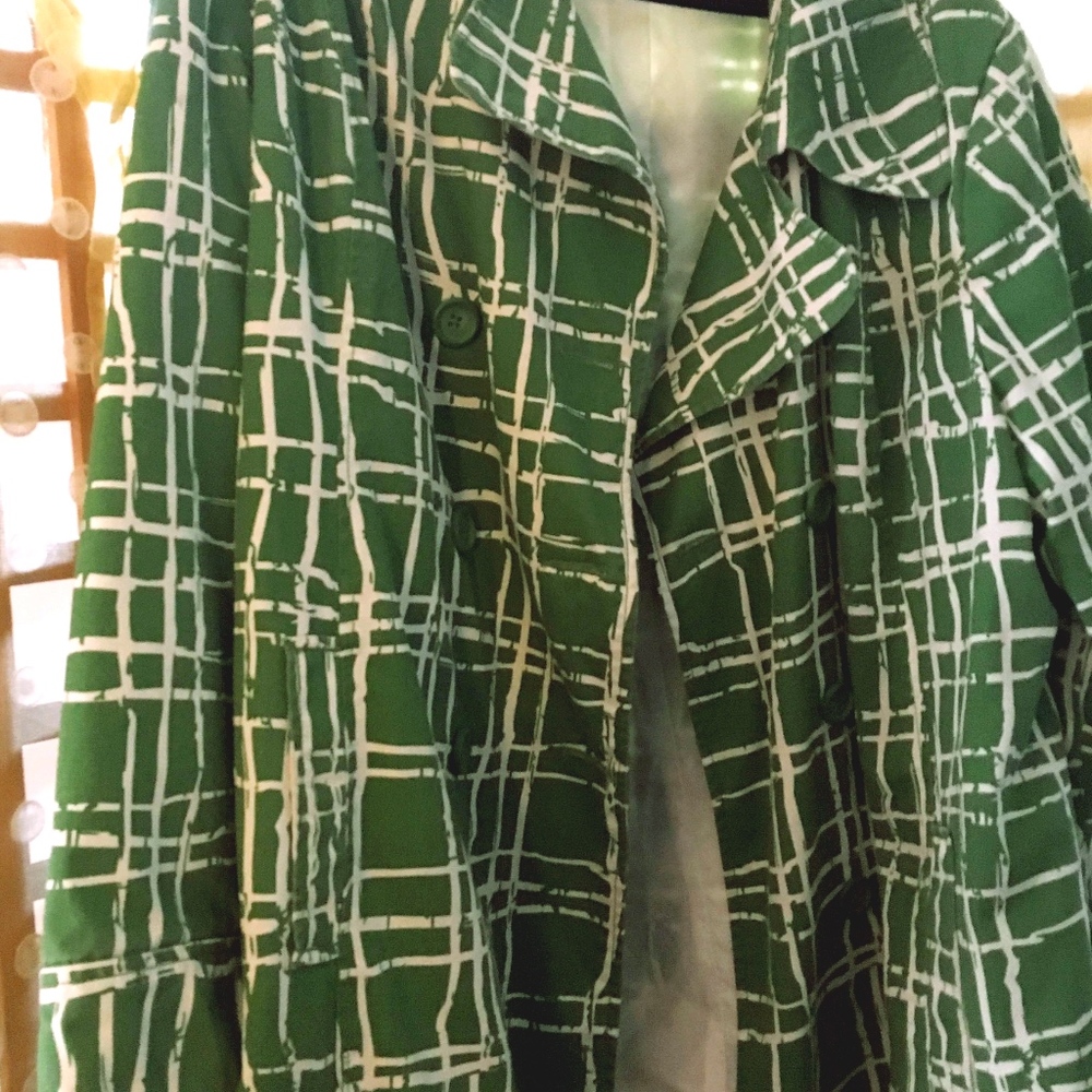 Merona Spring  Coat Greenand White Bamboo